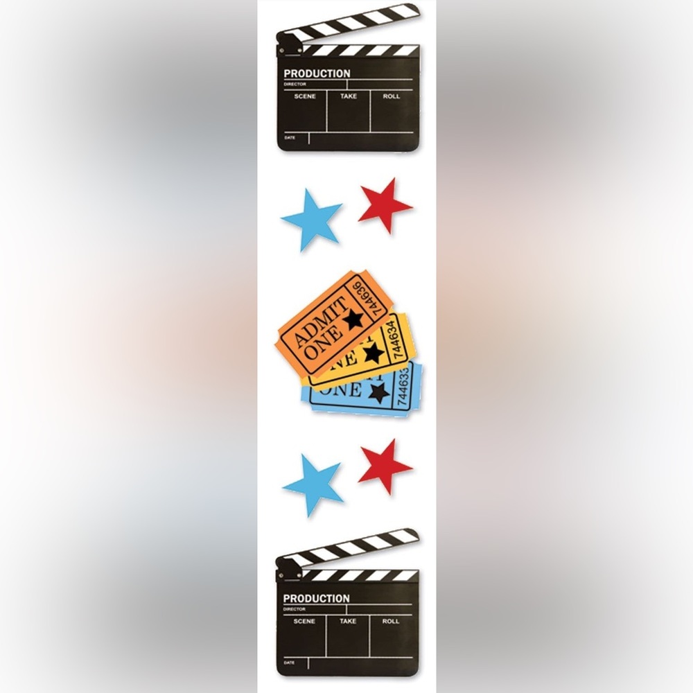 $2 MOVIE NIGHT 3D SCRAPBOOKING STICKERS. NEW. $2 WITH ANY $10 ORDER OR MORE